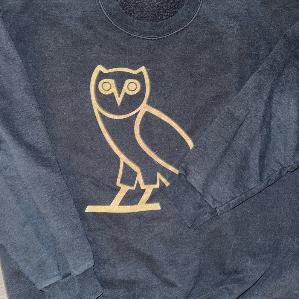 OVO DRAKE Hanes Black Sweatshirt with Gold Design